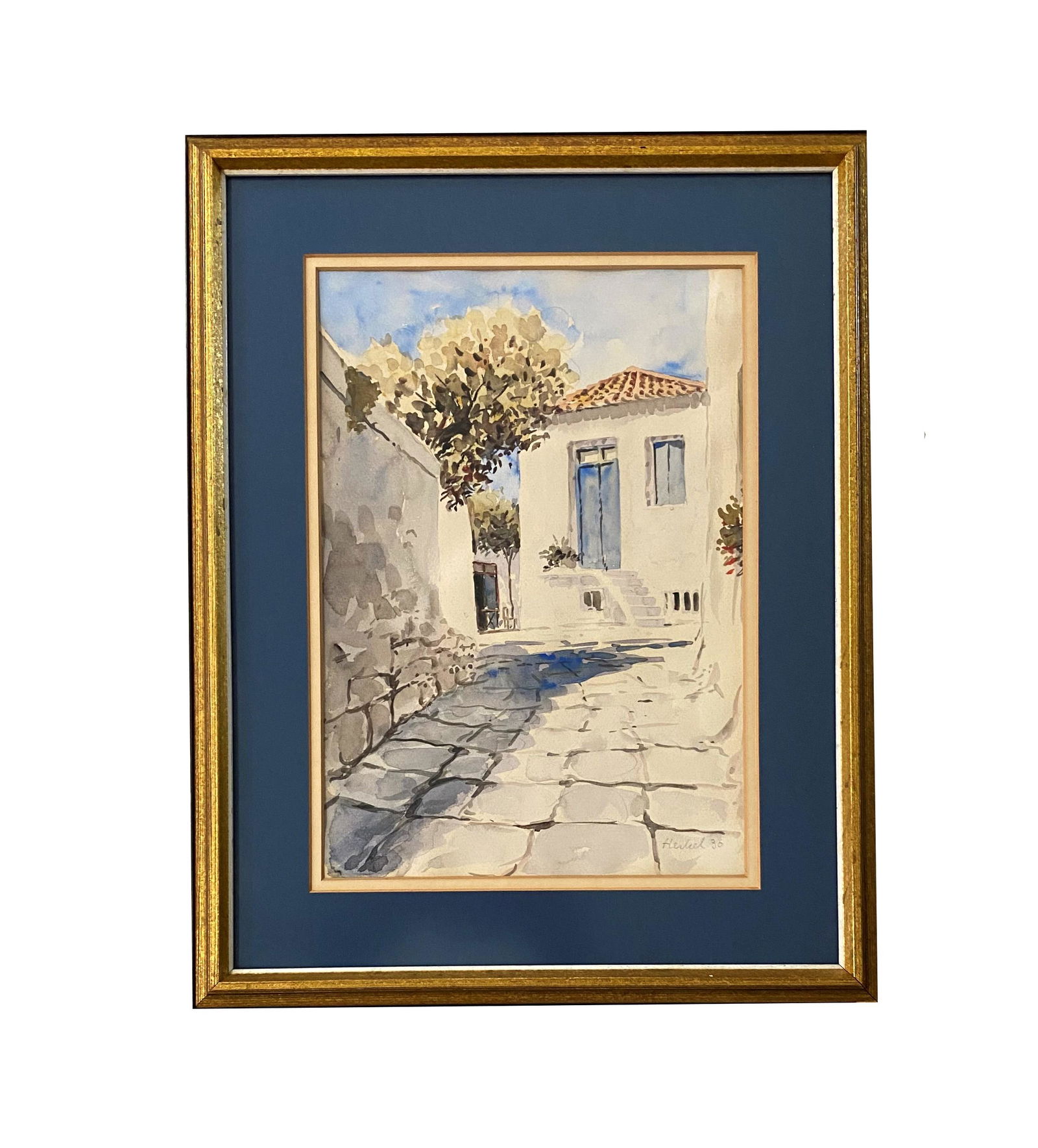 Erich Heckel (1883 - 1970) Germany Expressionist: Erich Heckel (1883 - 1970) Germany Expressionist painting. Watercolor. Measure 12 1/2"in H x 8 3/4"in W and 17 3/4"in H x 14"in W with frame. Heckel was born in Dobeln, Saxony, the son of a railway en