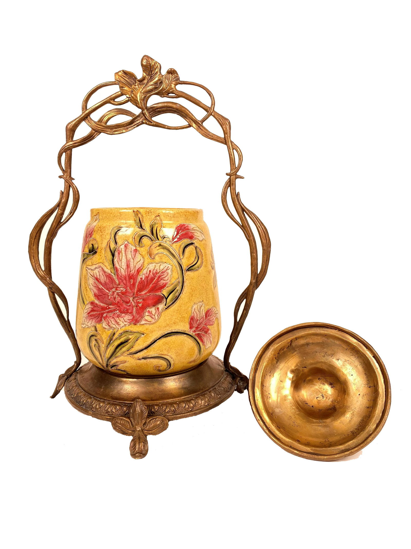 Art Noveau Bronze and Porcelain Candy Dish (1 of 2)