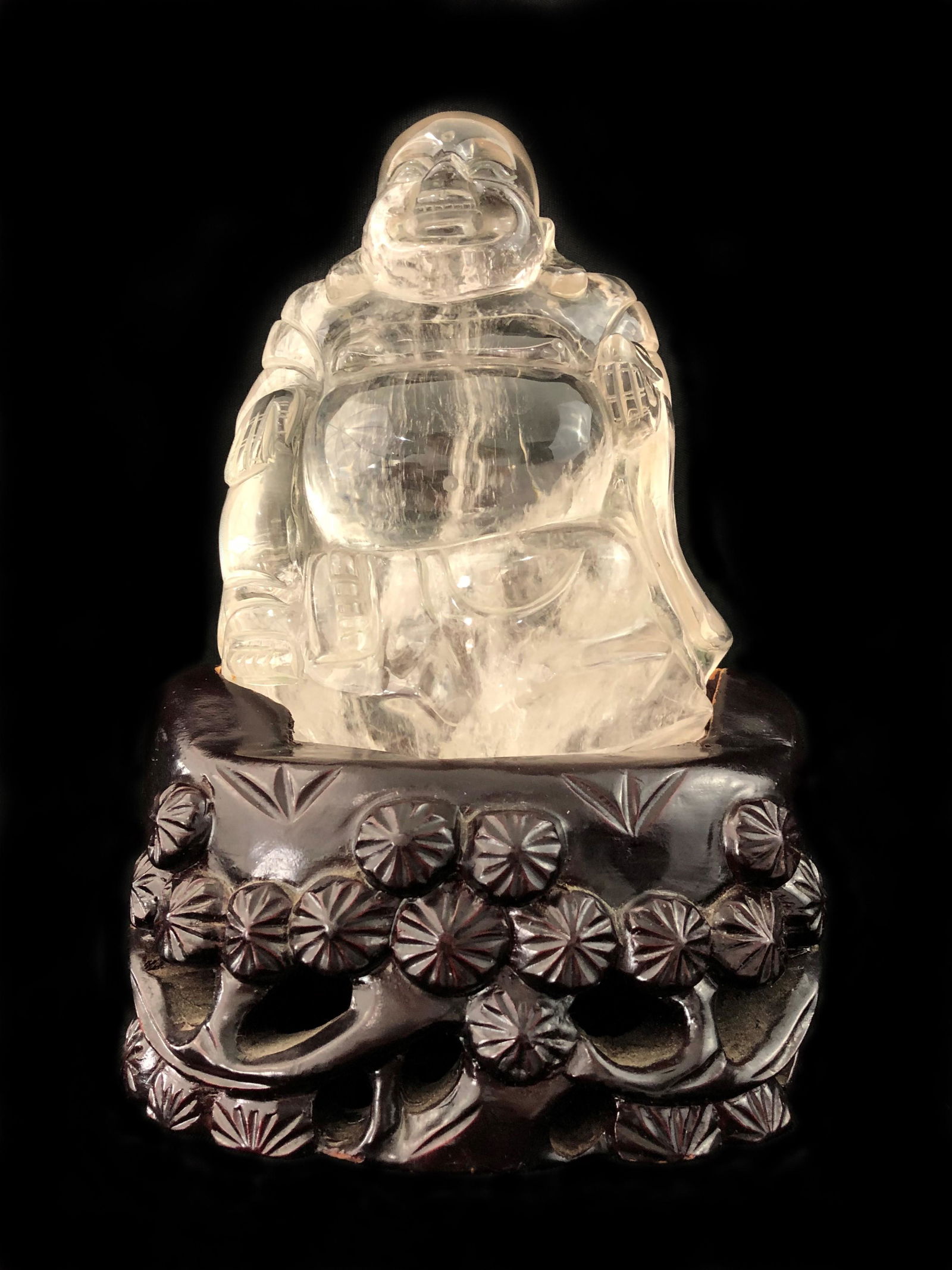 Antique Chinese Buddha carved rock crystal. (1 of 3)