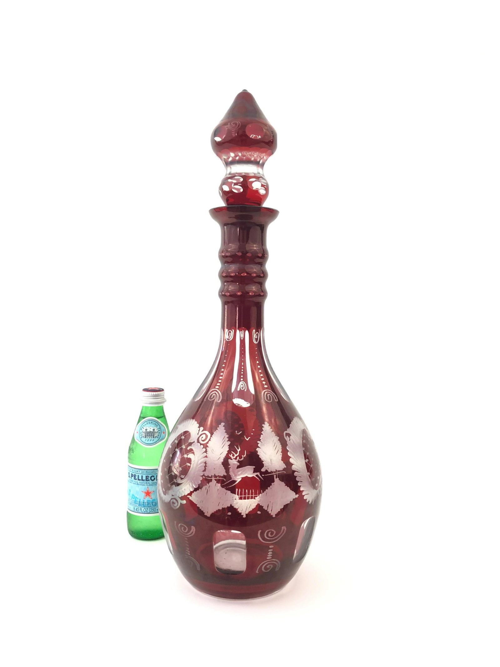 Big Bohemian Bottle: Big Bohemian Bottle. Measure 19"in H.