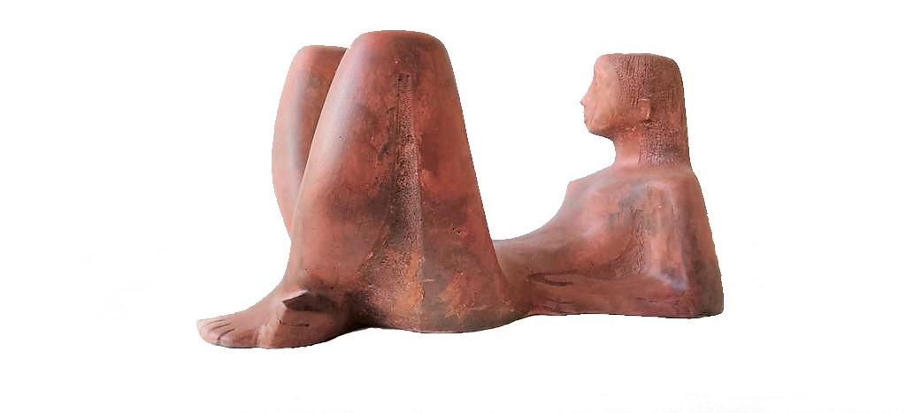 Attributed Chuck Dodson (20th Cenutry): Attributed Chuck Dodson (20th Cenutry). Terracotta Sculpture. Measure 22"in H x 14 1/2"in W x 11"in D.