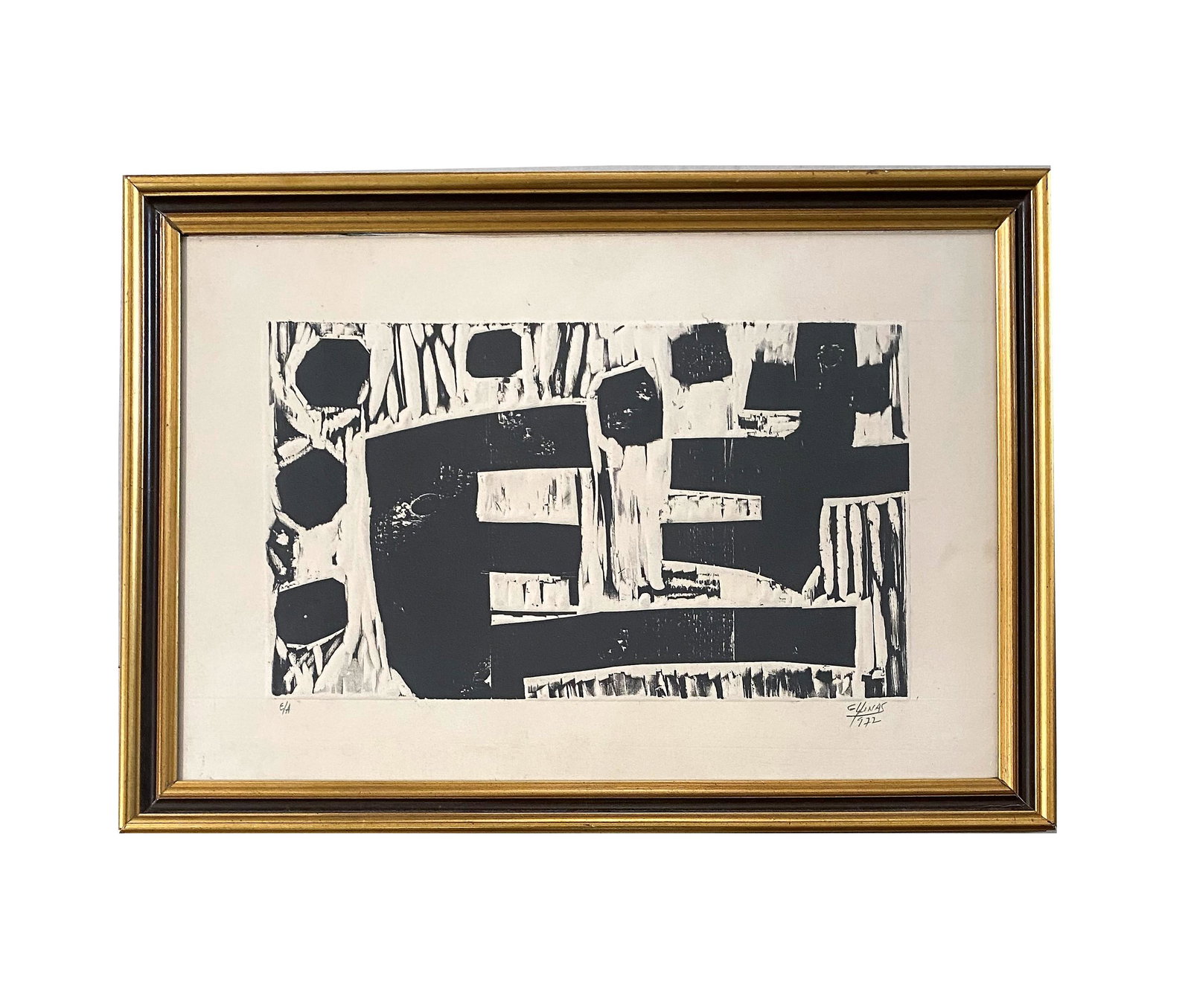 Guido Llinas (1923 - 2005). Original Etching: Guido Llinas (1923 - 2005). Original Etching Signed in Pencil E/A and dated 1972. Measure 7 1/2"in H x 13"in W and 13"in H x 18 1/2"in W with frame. Guido Llinas was born in Pinar del Rio, Cuba. Self-