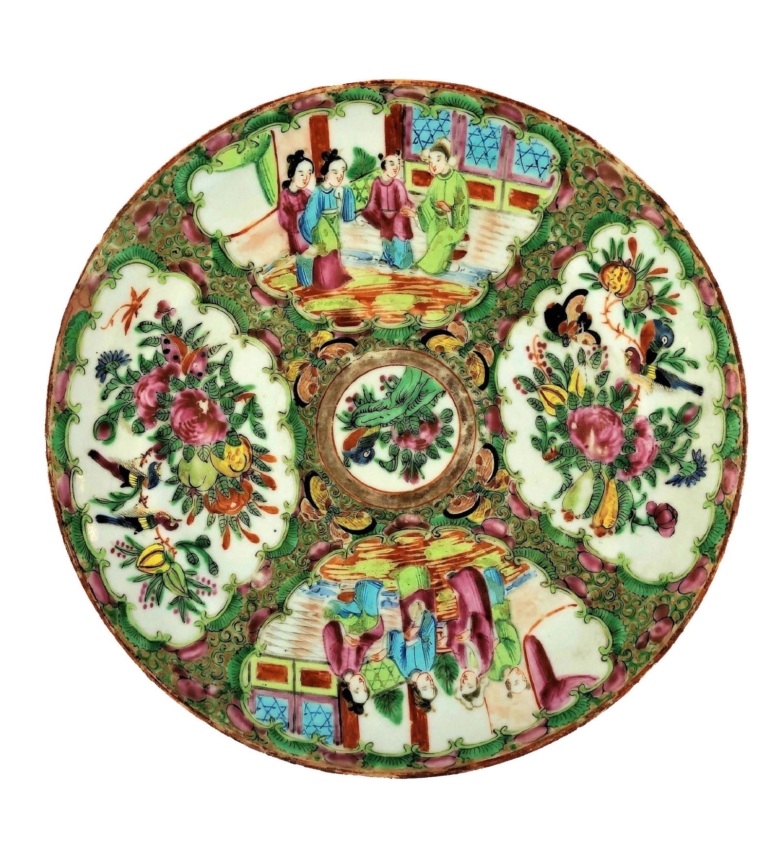 Chinese Antique Rose Medallion Plate: Chinese Antique Rose Medallion Plate. Measure 8 1/2"in diameter.