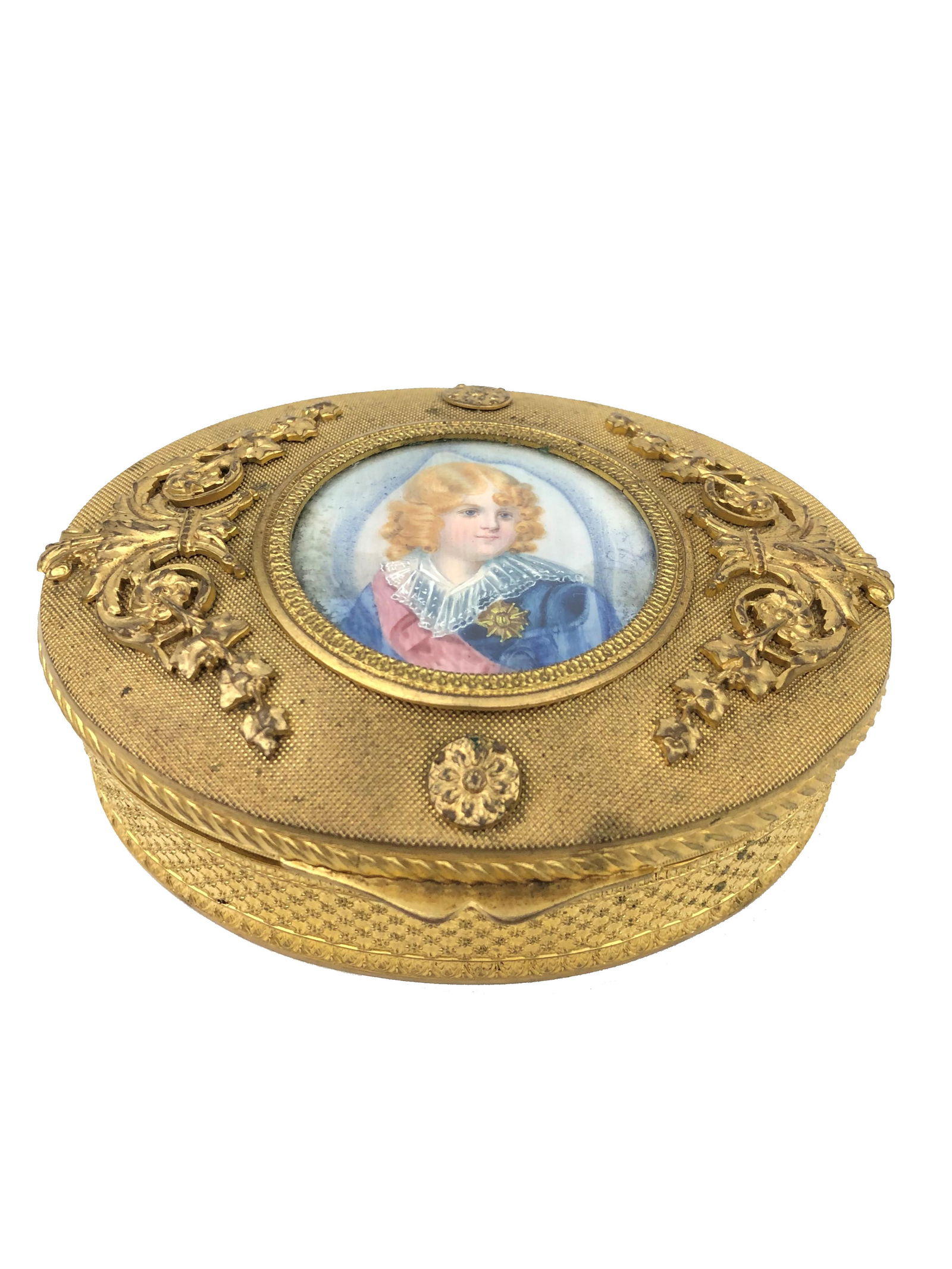 Antique French Jewelry Box Gilt Bronze Miniature (1 of 3)