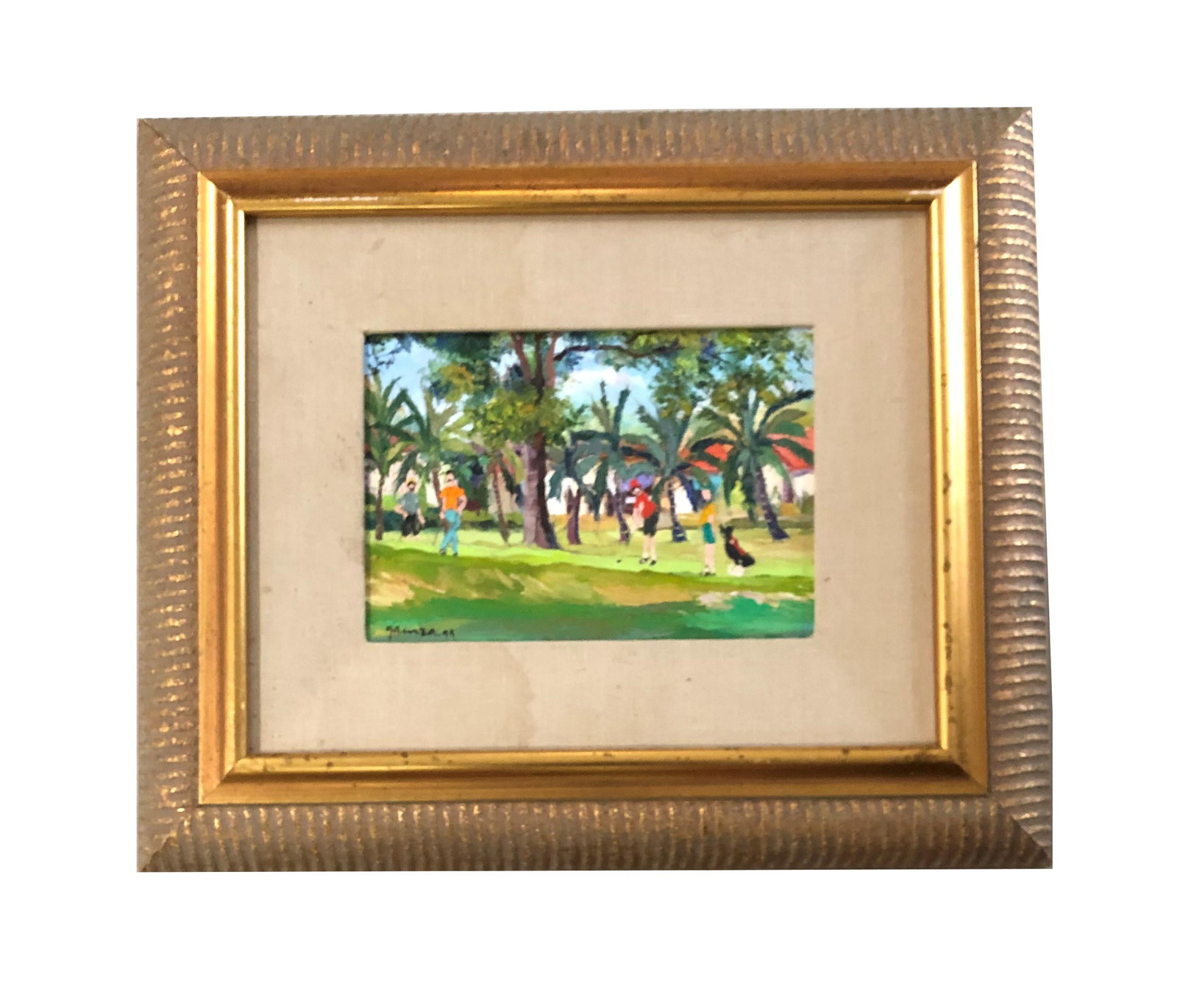 Agustin Gainza (Born 1943) Cuban: Agustin Gainza (Born 1943) Cuban. Oil on Board 1999. Measure 6 1/2"in H x 9 1/4"in W and 16"in H x 19"in W with frame.