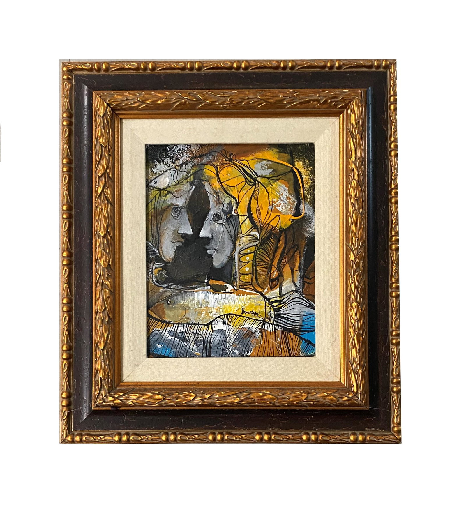 Vicente Dopico Lerner (Born 1945). Cuban: Vicente Dopico Lerner (Born 1945). Cuban. Oil on Canvas . Measure 91/2"in H x 7 1/2"in W and 17 1/4"in H x 15 1/4"in W with frame.