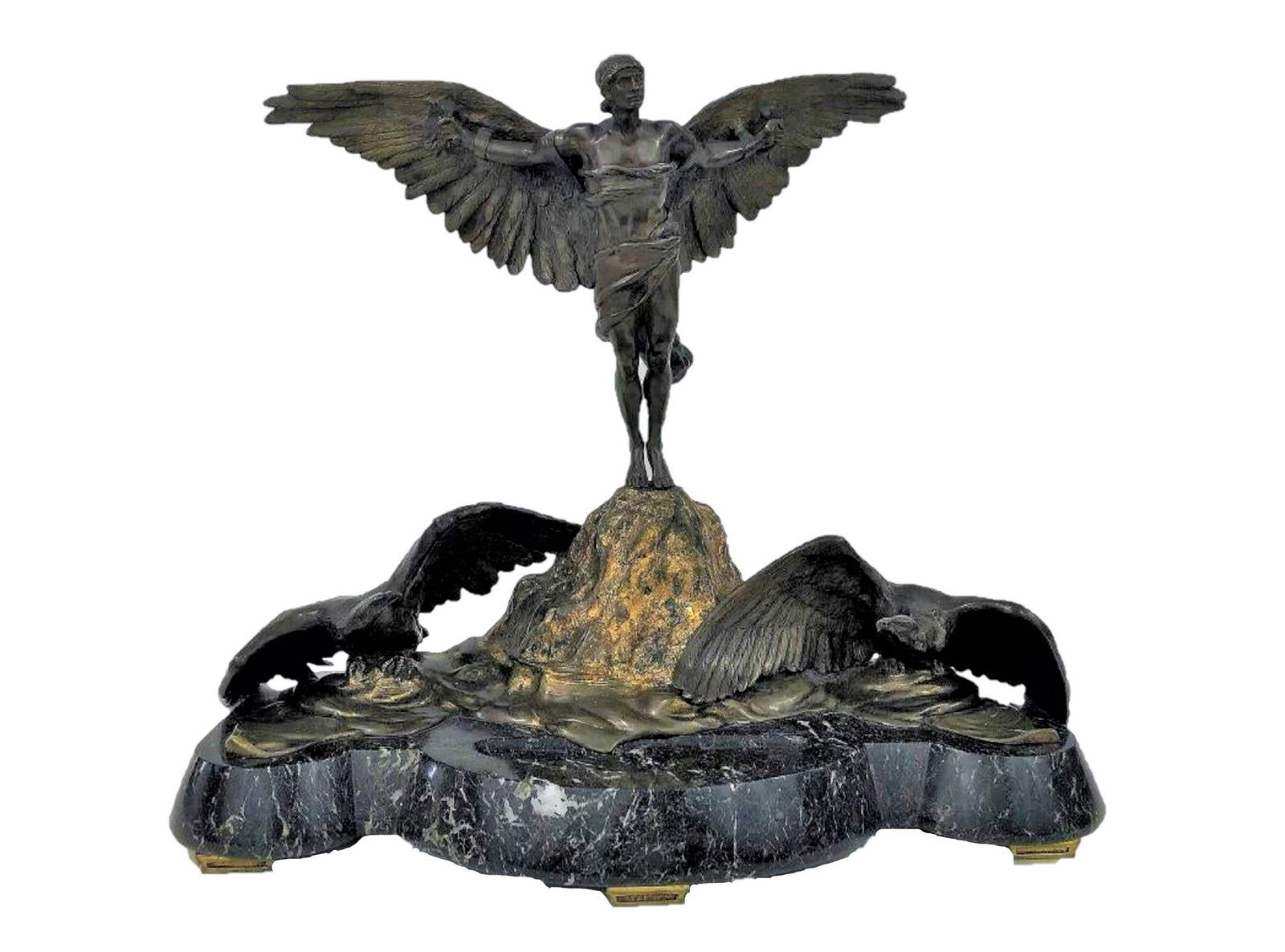George Colin French Bronze inkwel XIX Century (1 of 6)
