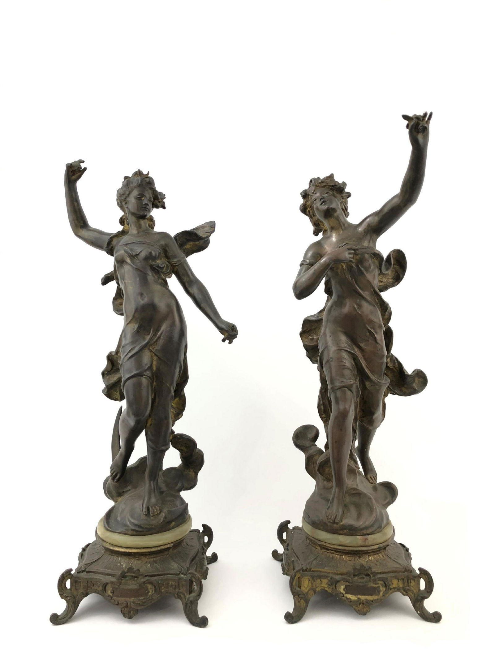 Mathurin Moreau (1822 - 1912). Pair of Metal Figures (1 of 6)