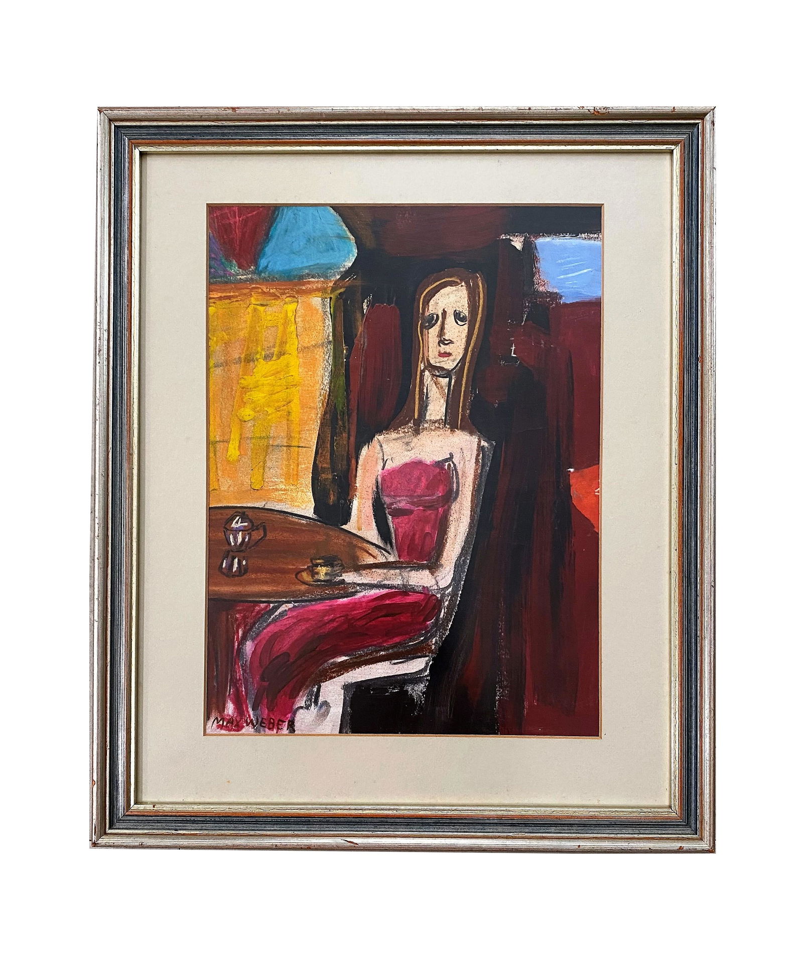 Max Weber (1881 - 1961) Russian: Max Weber (1881 - 1961) Russian. Mixed Media on Paper. Measure 15 1/2"in H x 11 1/2"in W and 21 1/2"In H x 18"in W with frame. Max Weber was born in 1881 in Bialystok, Russia, and came to the United S