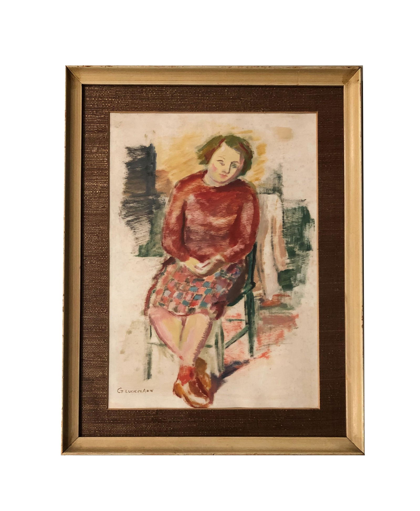 Grigory Gluckmann (1898 - 1973) Russian: Grigory Gluckmann (1898 - 1973) Russian.Oil on Paper . Measure 14 1/4"in H x 10"in W and 18 1/2"in H x 14 1/4"in W with frame. Gluckmann was born on October 25, 1898 in the Russian town of Vitebsk. At