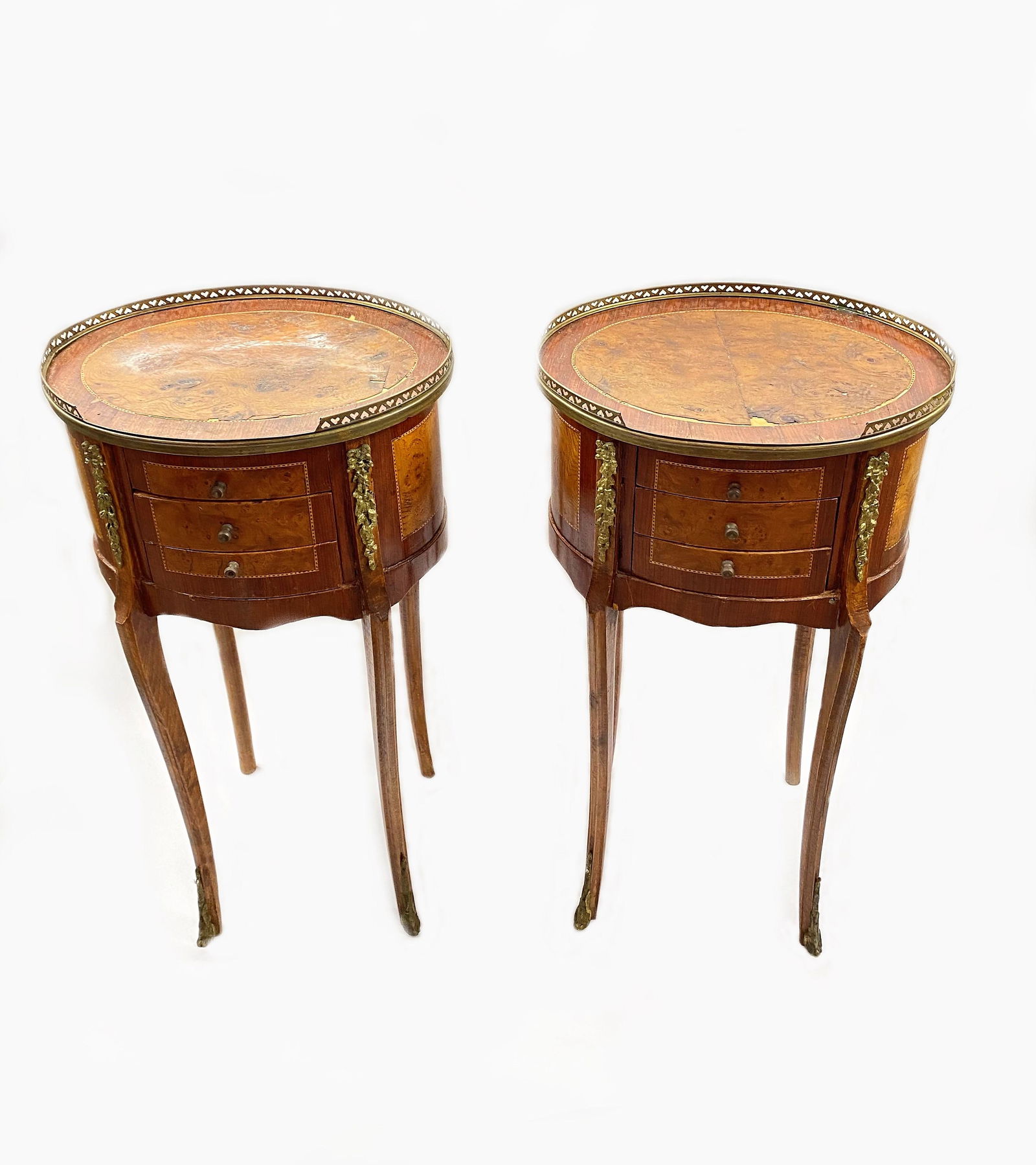 Louis XV Style Marquetry Side Tables (1 of 1)