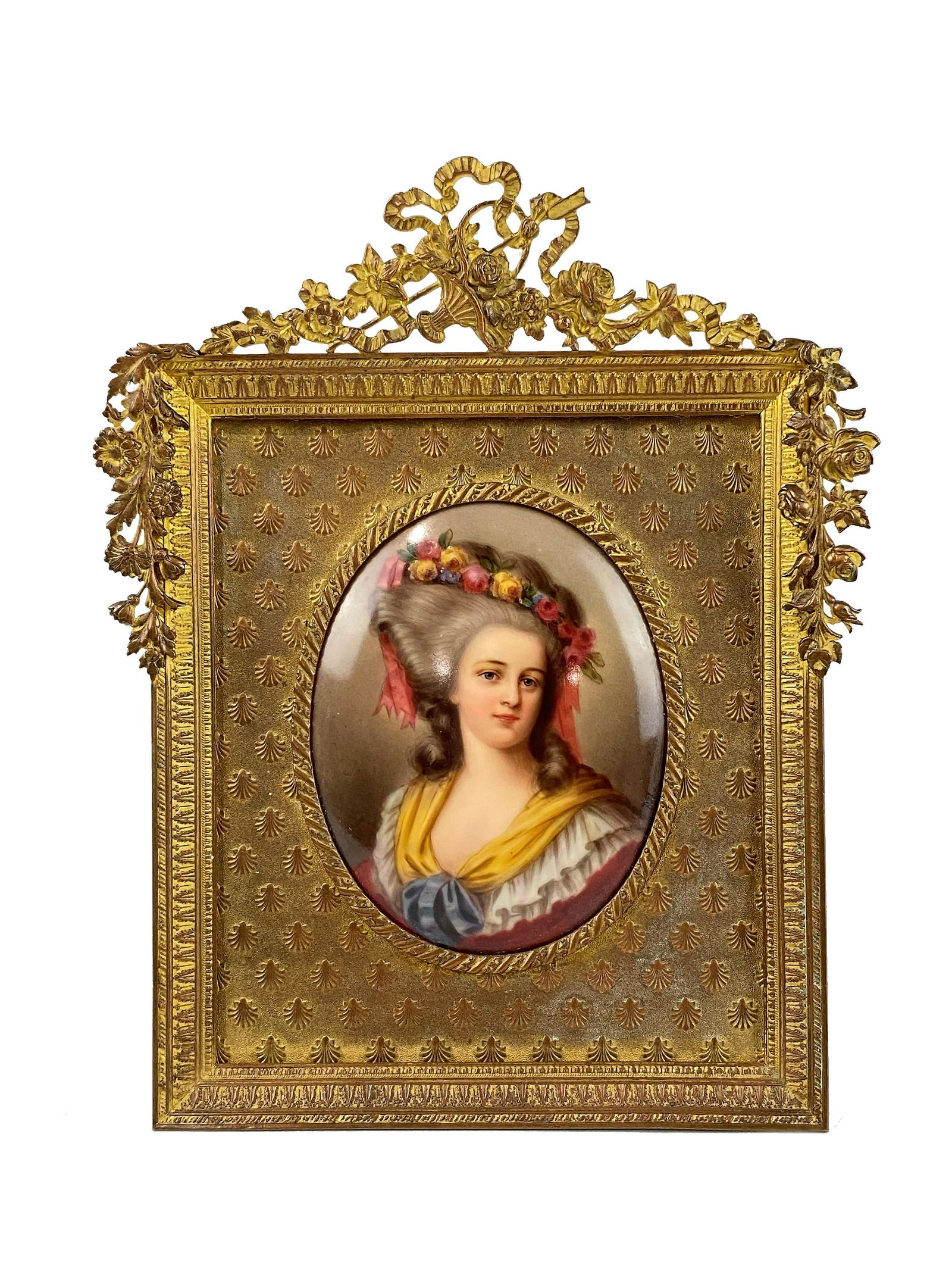 Antique 19 Century Portrait Miniature Plaque (1 of 2)