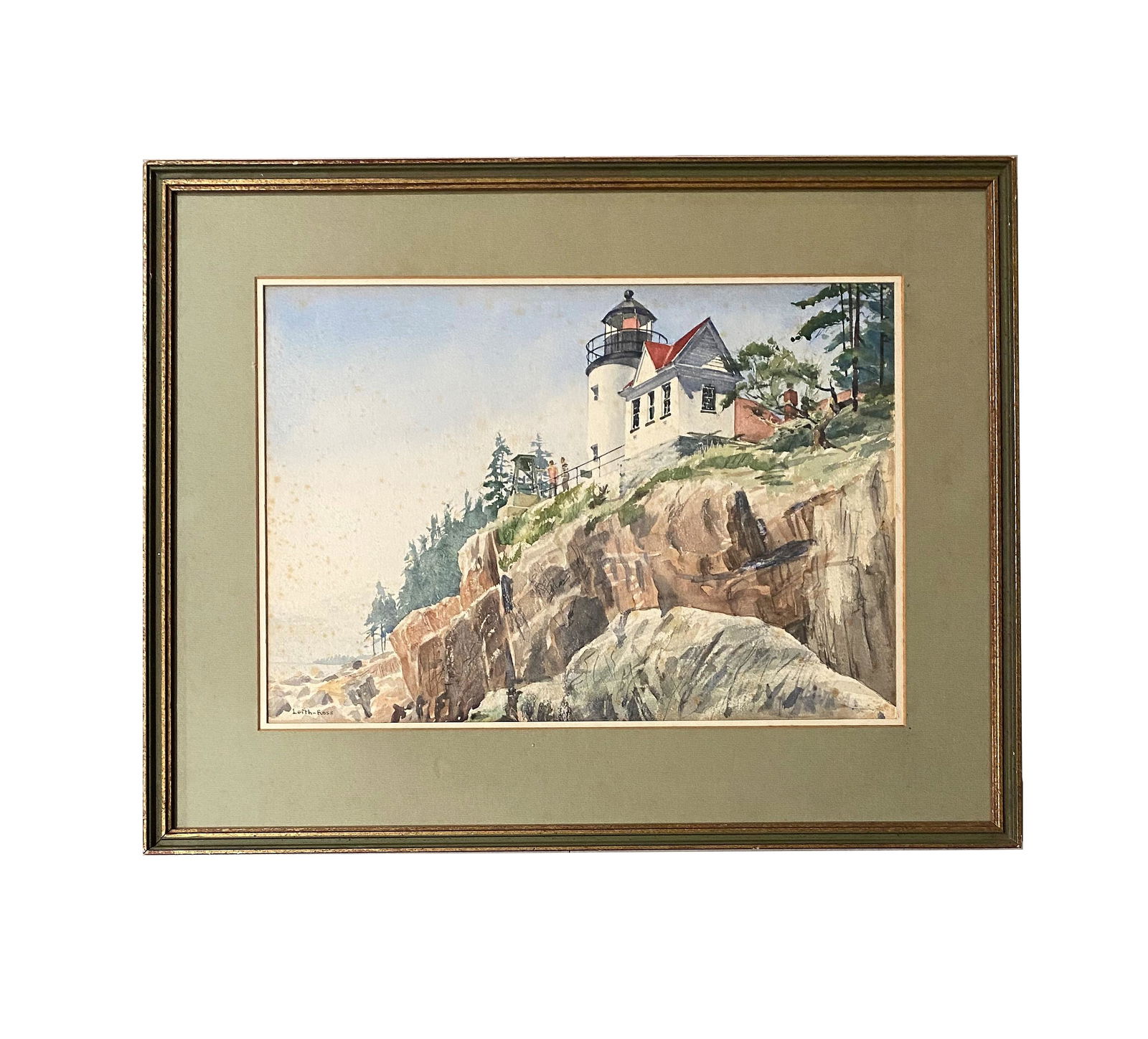 Harry Leith-Ross (1886 - 1973) British: Harry Leith-Ross (1886 - 1973) British. Watercolor on Paper. Measure 13 1/2"in H x 19 1/4"in W and 21"in H x 26 1/2"in W with frame. Known for: Landscape, shore-harbor-marine painting. Landscape paint