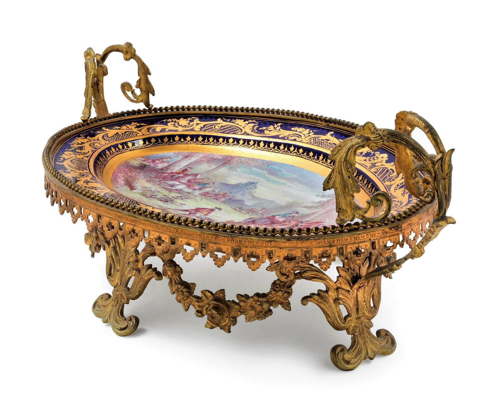 French Sevres Gilt Bronze Mounted Painted Centerpiece (1 of 5)