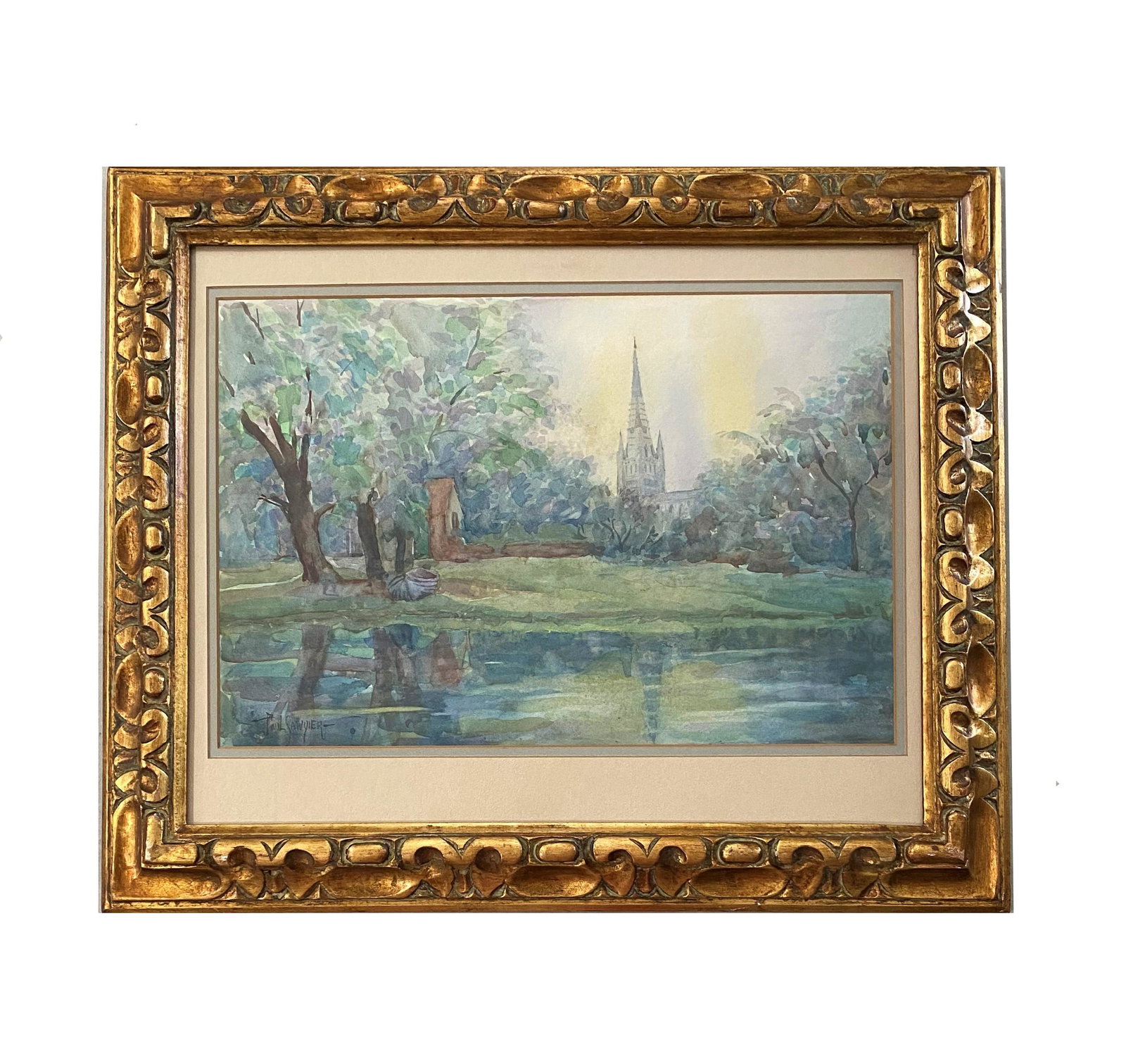 After Paul Sawyier (1865 - 1917) American: After Paul Sawyier (1865 - 1917) American. Watercolor on Paper. Measure 12"in H x 18"in W and 20 1/2"in H x 24 1/2"in W with frame.