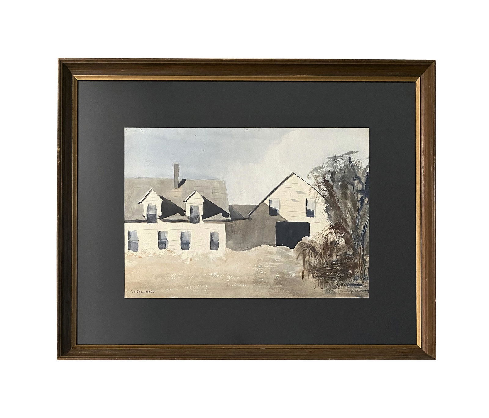 Harry Leith-Ross (1886 - 1973) British: Harry Leith-Ross (1886 - 1973) British. Watercolor on Paper. Measure 14 3/4"in H x 21 1/2"in W and 25 1/2"in H x 32"in W with frame. Known for: Landscape, shore-harbor-marine painting. Landscape paint