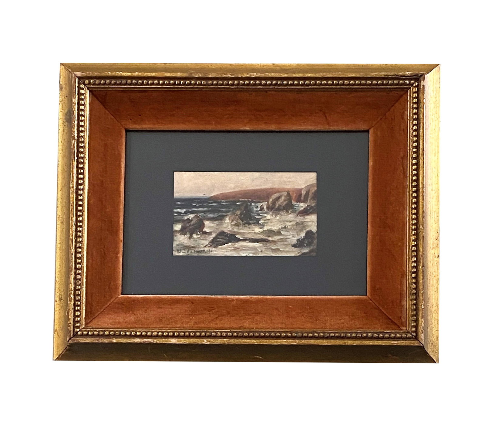 Blanche Hoschede Monet (1865 - 1947) France: Blanche Hoschede Monet (1865 - 1947) France. Gouache on Paper. Measure 3"in H x 5 1/4"in W and 11"in H x 14"in W with frame. Name variants: Blanche Hoschede-Monet. At Giverny, home of French Impressio