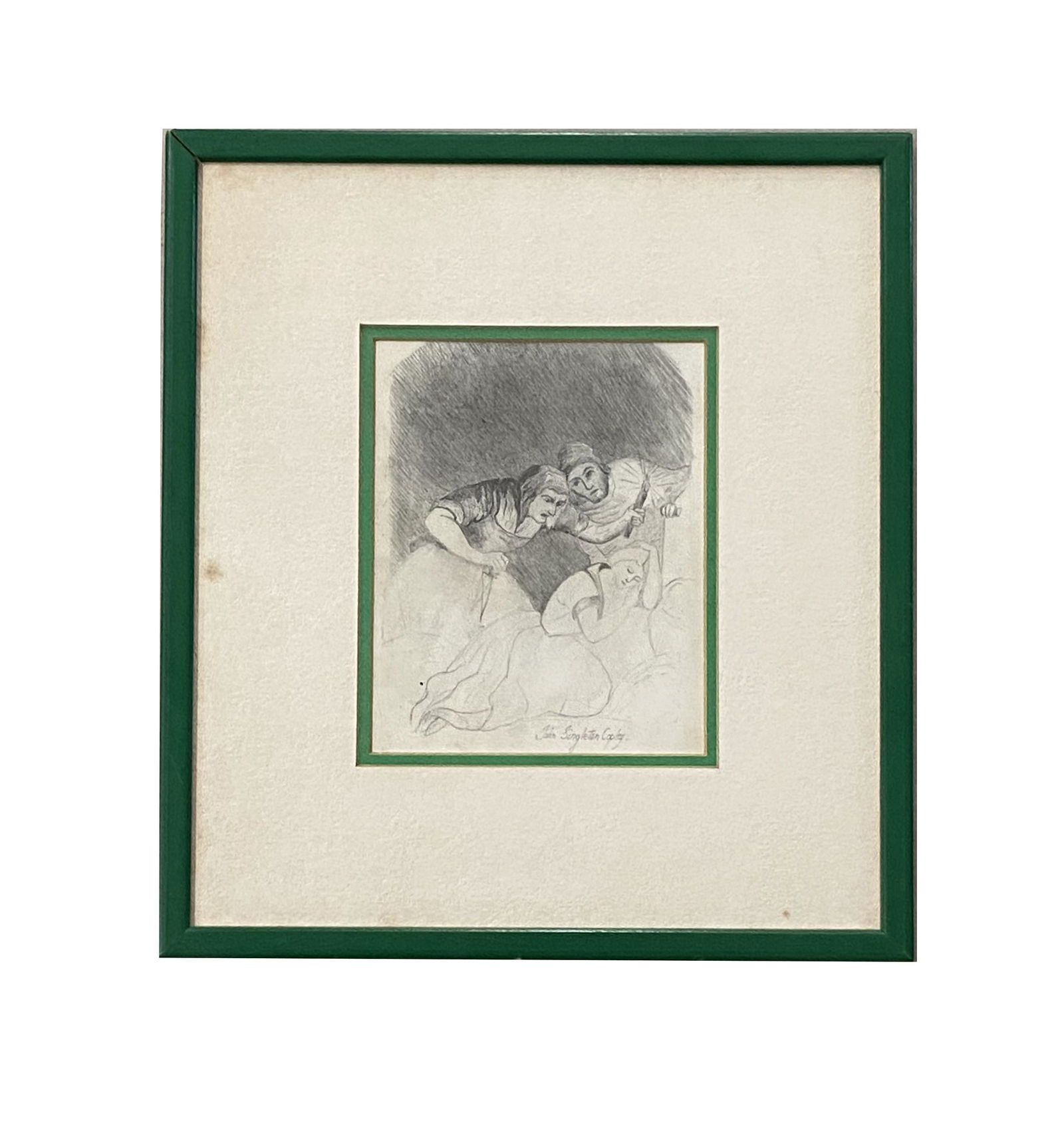 John Singleton Copley (1738 - 1815) American: John Singleton Copley (1738 - 1815) American. Pencil on Paper. Measure 7"in H x 5 1/4"in W and 13 1/2"in H x 12"in W with frame . Known for: Portrait, historical, genre and religious painting. In 1749