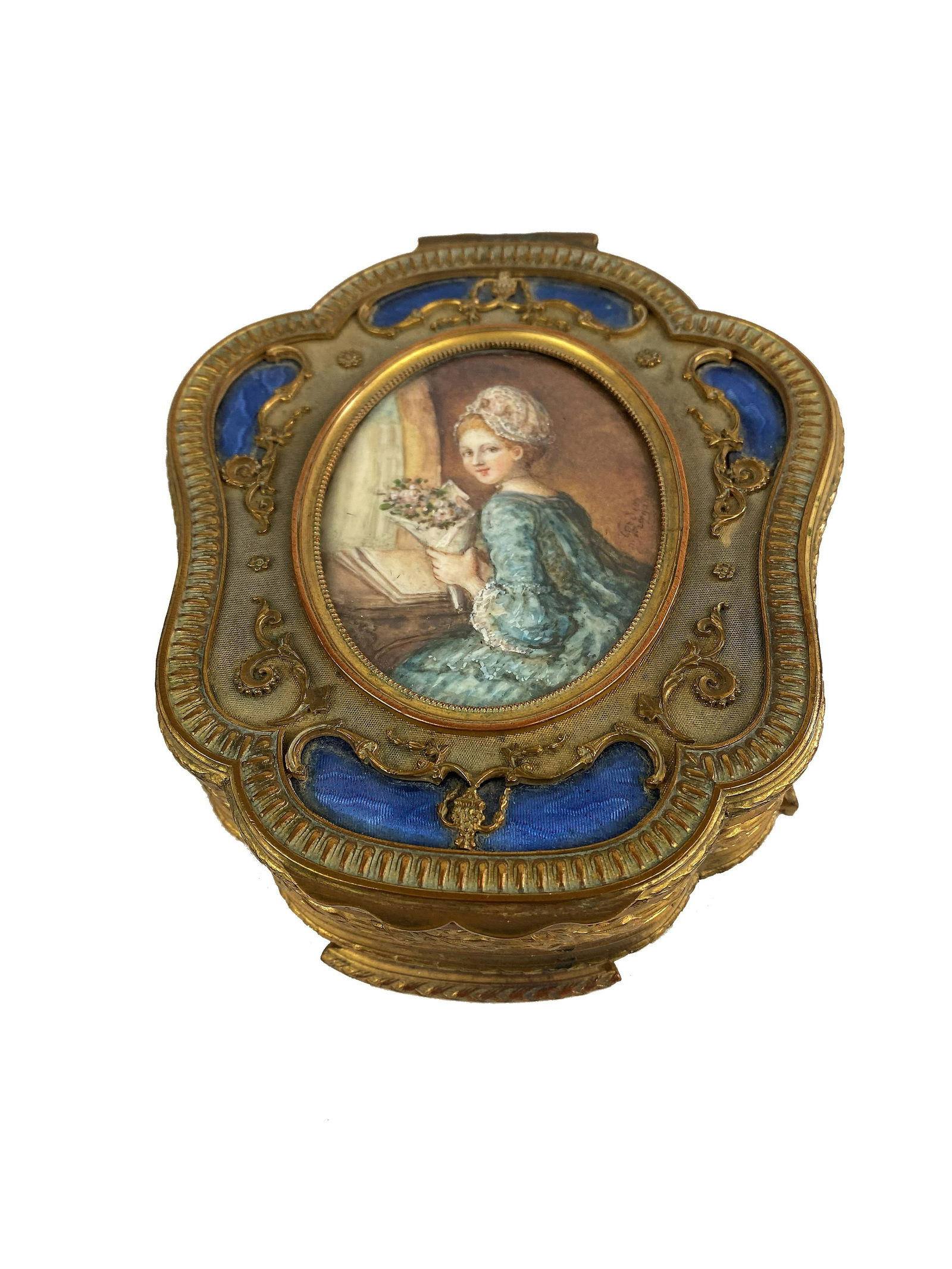 Antique Bronze Box with Plaque (1 of 4)