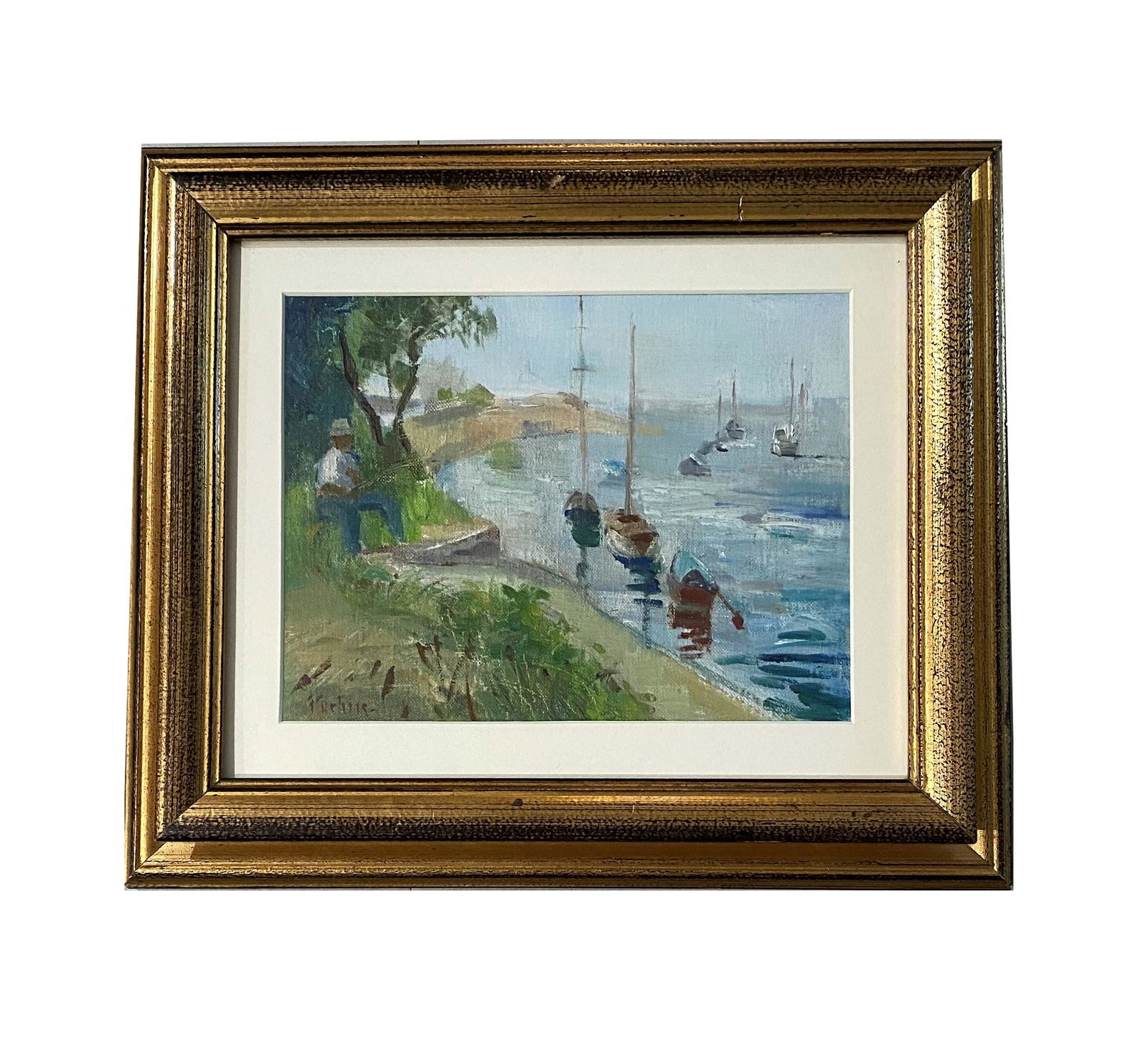 Attributed Max Kuehne (1880 - 1968) Germany: Attributed Max Kuehne (1880 - 1968) Germany Oil on Canvas on Board Measure 7 1/4"in H x 9 3/4"in W an d 13"in H x 15 1/2"in W with frame Known for: Town-landscape, still life, marine painting, sculptu