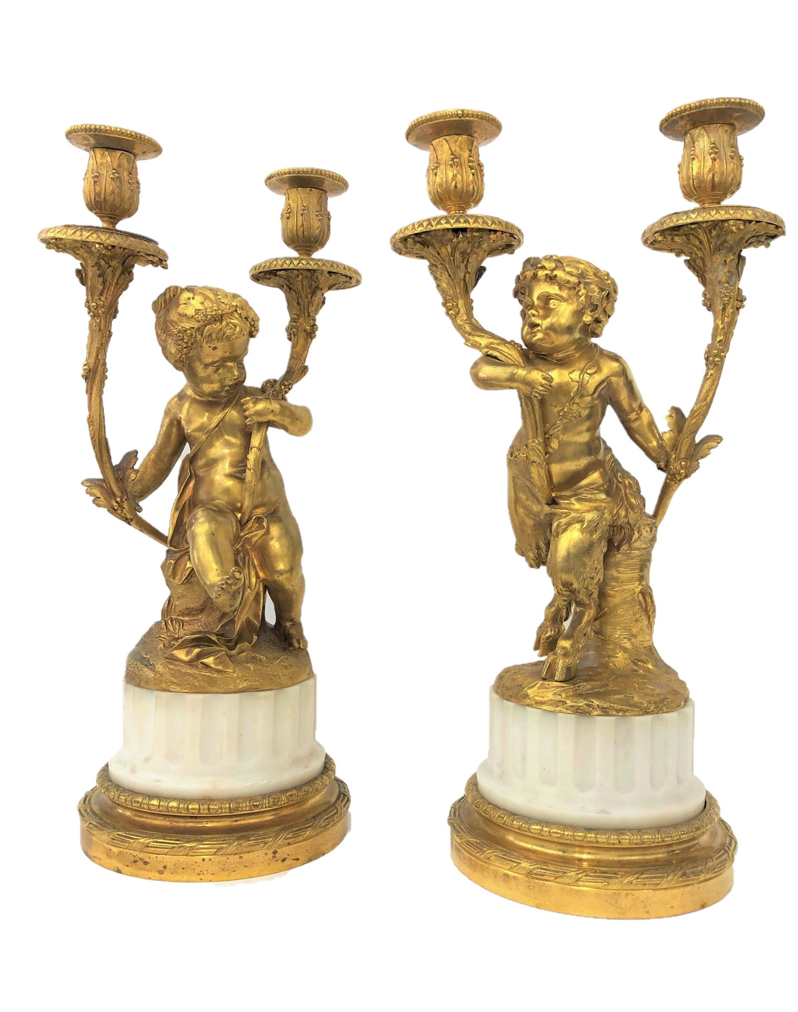 A Pair of Louis XV Style Gilt Bronze and Marble (1 of 3)