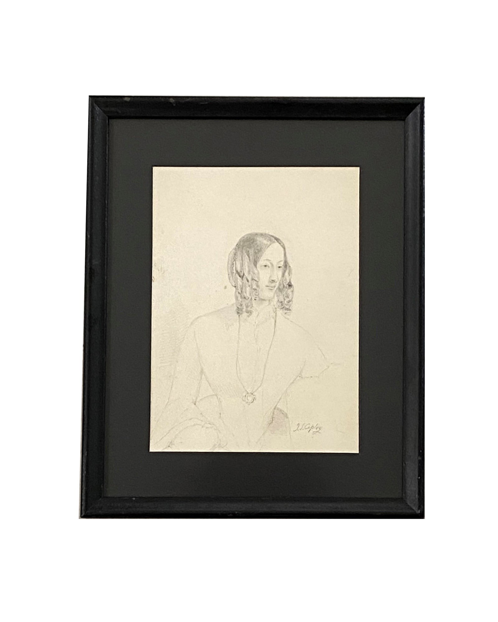 John Singleton Copley (1738 - 1815) American: John Singleton Copley (1738 - 1815) American Pencil on Paper Measure 7 1/4"in H x 5 1/4"in W and 10 3/4"in H x 8 1/2"in W with frame Known for: Portrait, historical, genre and religious painting In 17