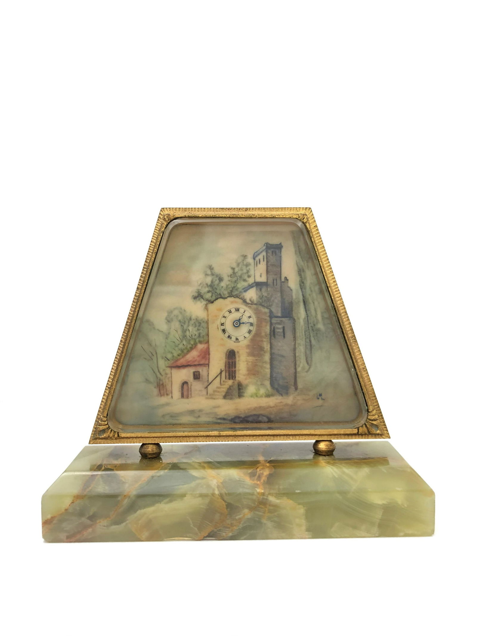 Antique Viennese Austrian Painting Miniature Clock (1 of 3)