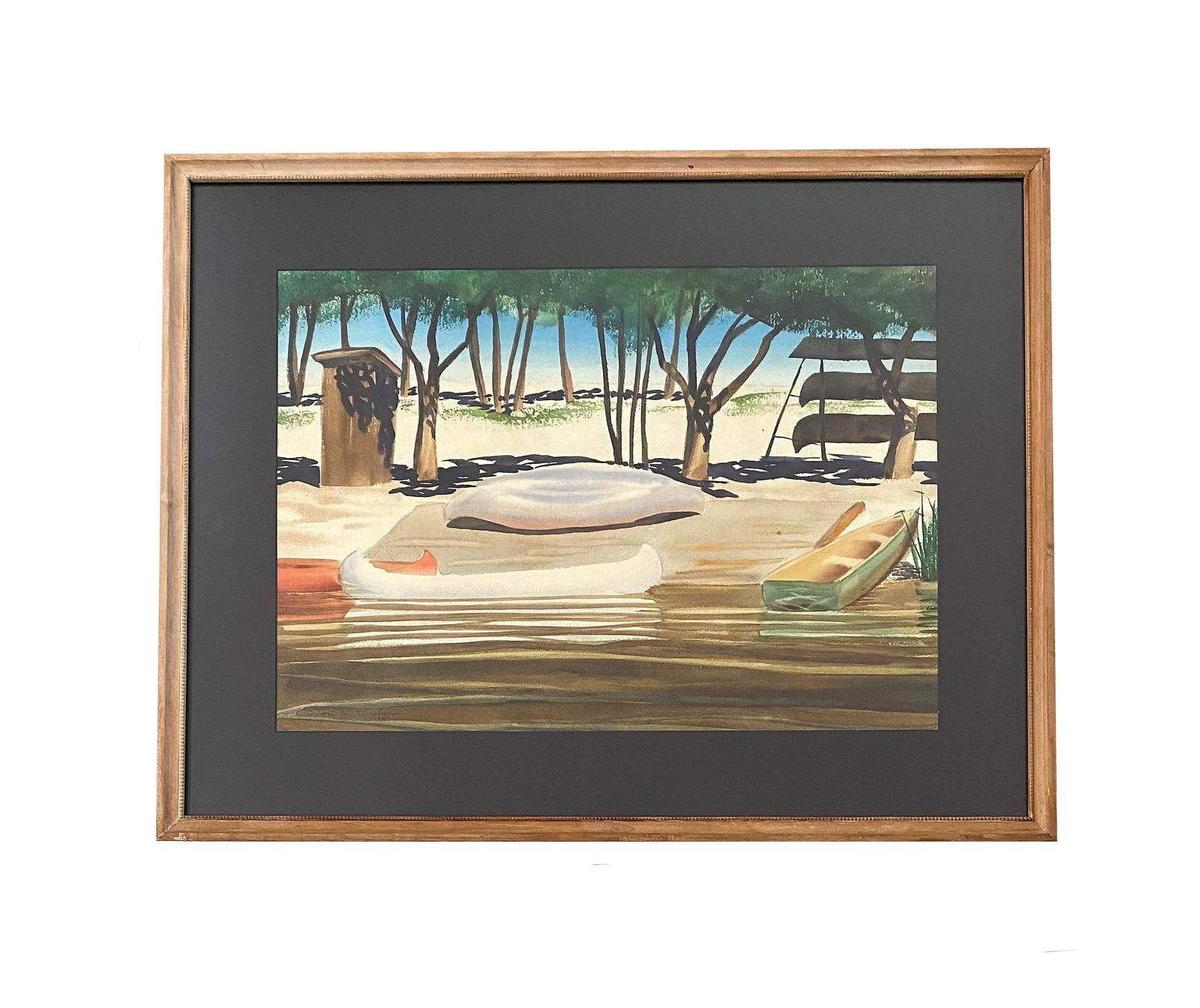 Robert Lee Eskridge (1891 - 1975) American: Robert Lee Eskridge (1891 - 1975) American Watercolor on Paper Measure 14"in H x 20"in W and 21"in H x 27"in W with frame Known for: Marine genre, illustrator, mural Biography: A genre painter, murali