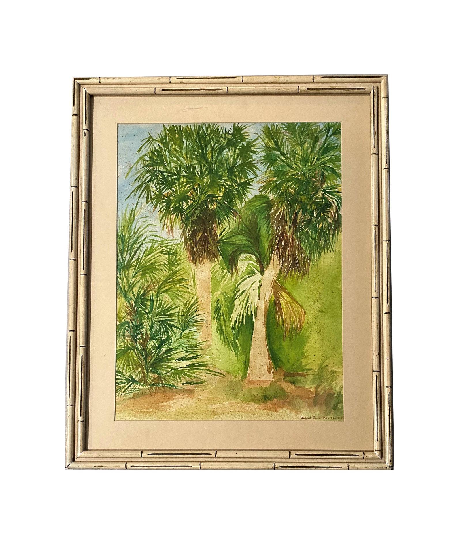 August Lohr (1843 - 1919) Germany: August Lohr (1843 - 1919) Germany Watercolor on Paper Dated 1909 Measure 21 1/2"in H x 16"in W and 28"in H x 23"in W with frame Known for: Landscape painting, panorama.