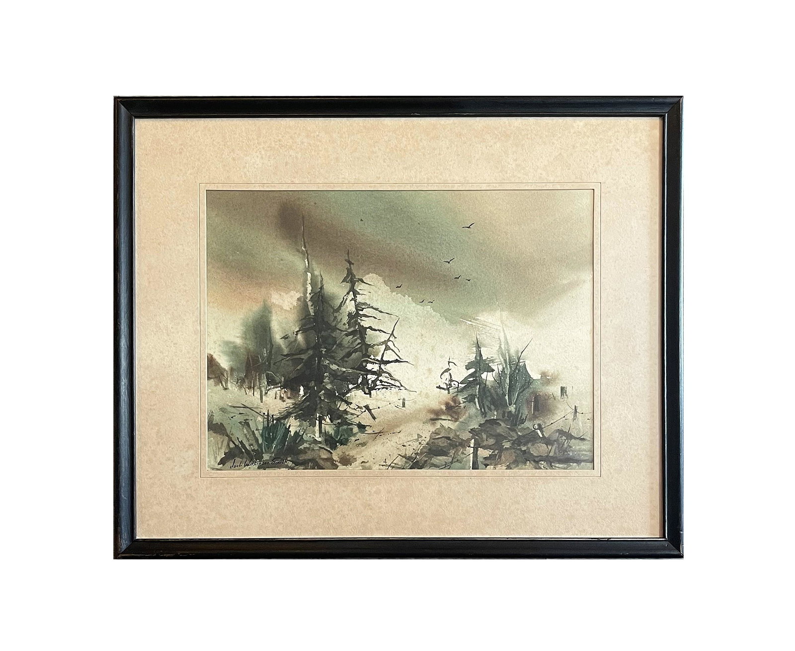 Jack Wilkinson Smith (1873 - 1949) American: Jack Wilkinson Smith (1873 - 1949) American Watercolor on Paper Measure 10 1/2"in H x 14 1/2"in W and 17"in H x 21"in W with frame Known for: Landscape, seascape and mountain painting Biography: An im