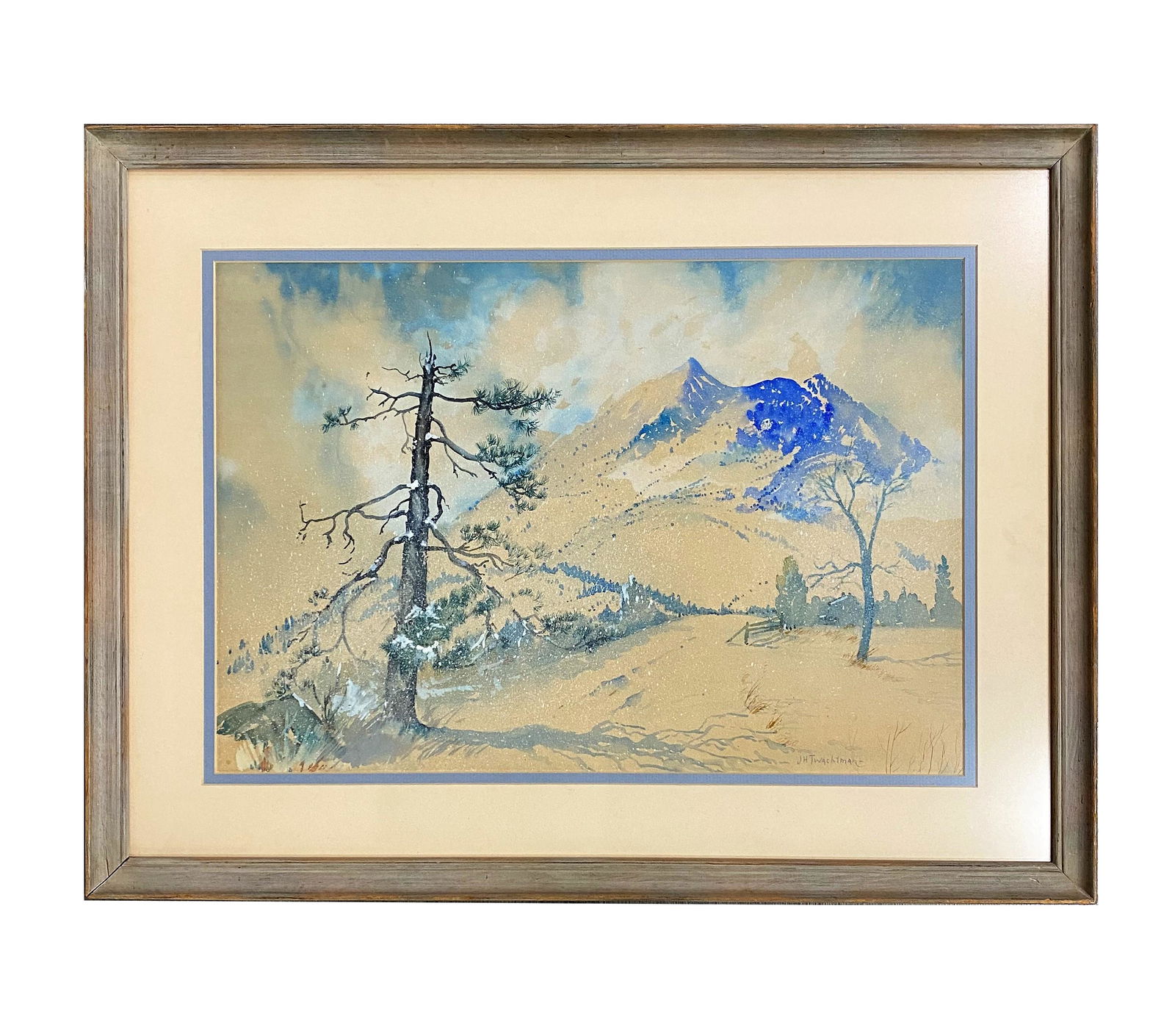 John Henry Twachtman (1853 - 1902) American: John Henry Twachtman (1853 - 1902) American Watercolor on Paper Measure 13 1/2"in H x 19 3/4"in W and 20"in H x 26 1/2"in W with frame Known for: Landscape and portrait painting, illustrator Biography