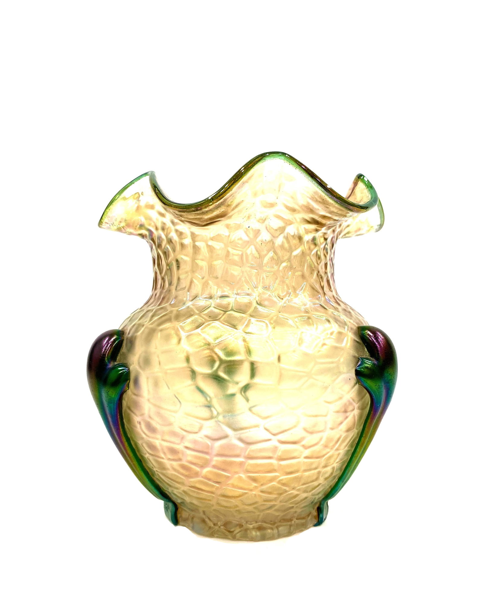 Loetz Austria Art Glass Vase: Loetz Austria Art Glass Vase No Signed Measure 5 1/2"in H