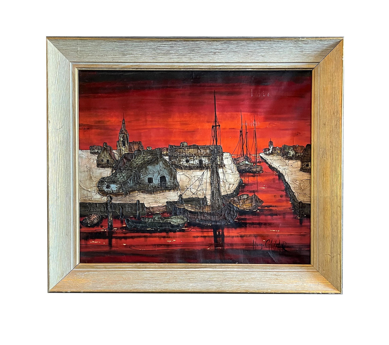 Hugo Casar (Born 1911) Germany: Hugo Casar (Born 1911) Germany Oil on Canvas Measure 20"in H x 24 1/2"in W and 25"in H x 29"in W with frame