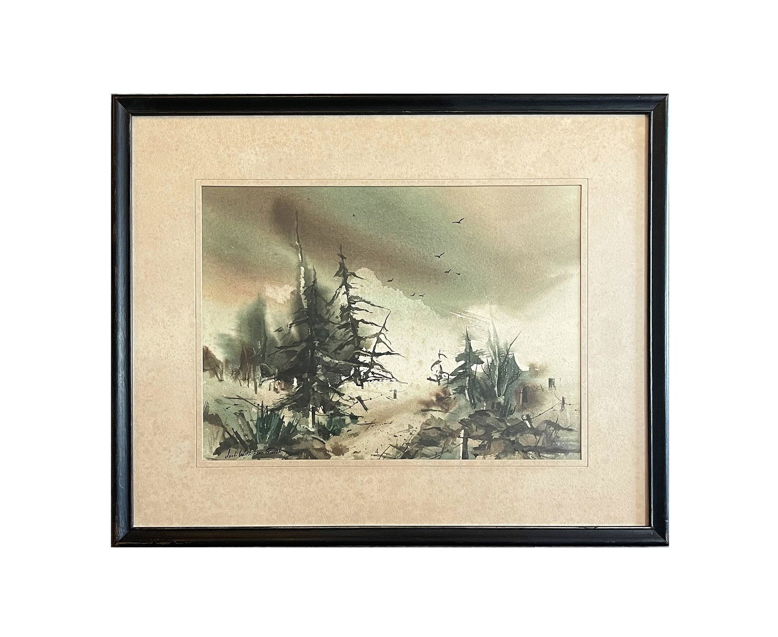 Jack Wilkinson Smith (1873 - 1949) American: Jack Wilkinson Smith (1873 - 1949) American Watercolor on Paper Measure 10 1/2"in H x 14 1/2"in W and 17"in H x 21"in W with frame Known for: Landscape, seascape and mountain painting Biography: An im