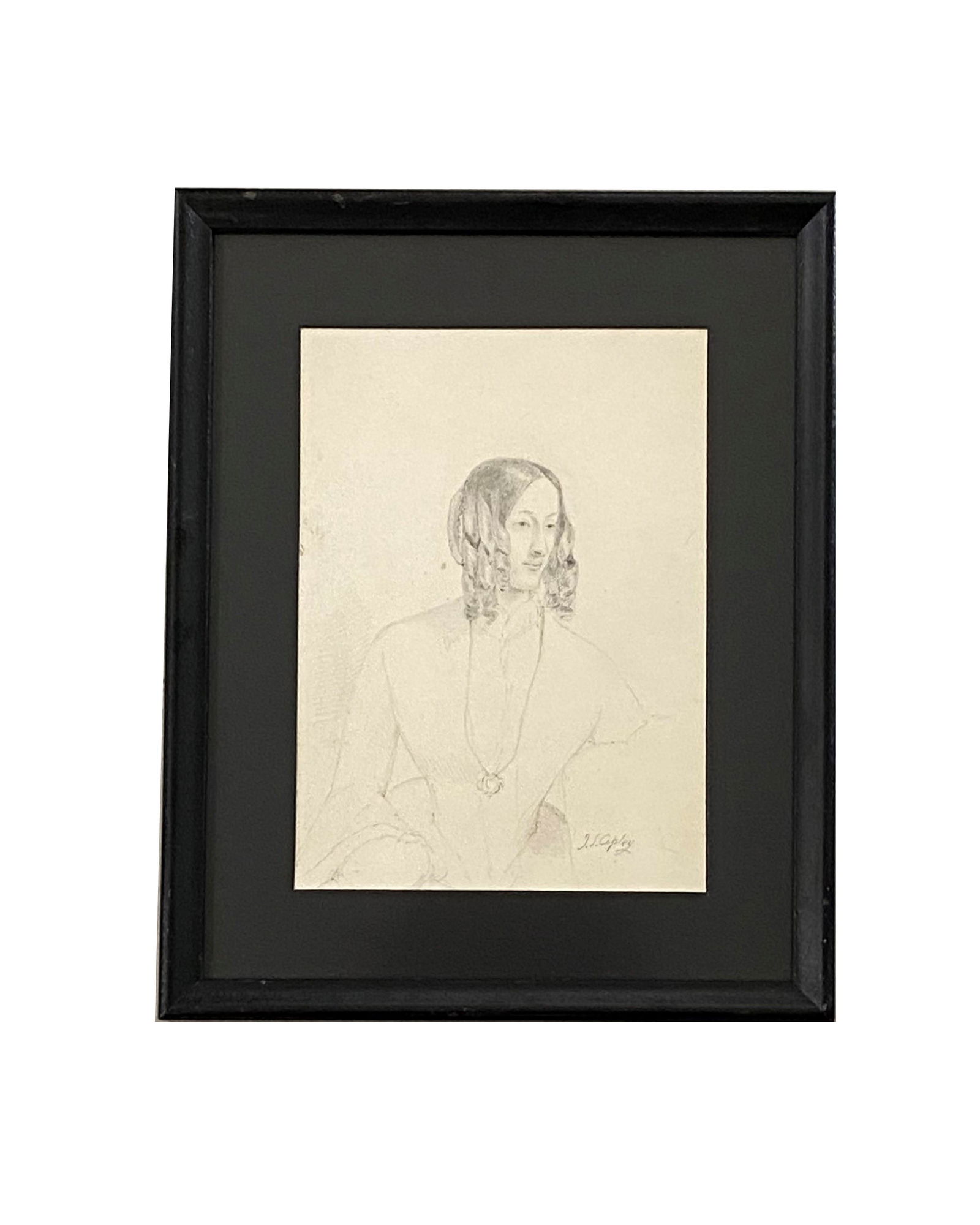 John Singleton Copley (1738 - 1815) American: John Singleton Copley (1738 - 1815) American Pencil on Paper Measure 7 1/4"in H x 5 1/4"in W and 10 3/4"in H x 8 1/2"in W with frame Known for: Portrait, historical, genre and religious painting Biogr