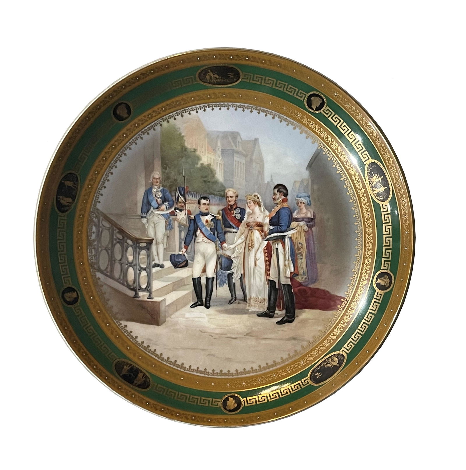 French Hand Painted Napoleonic Porcelain Plate (1 of 4)
