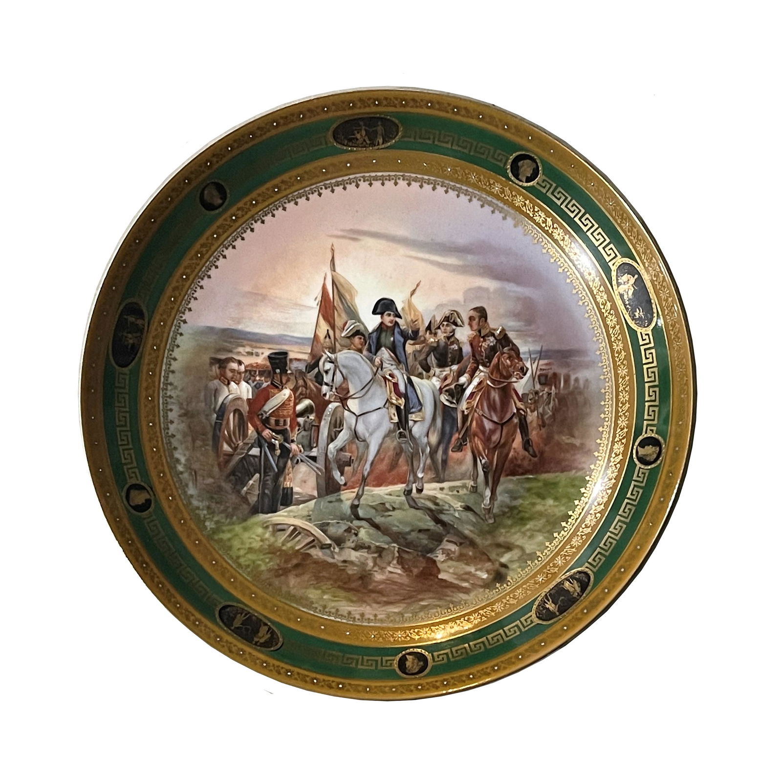 French Hand Painted Napoleonic Porcelain Plate (1 of 4)