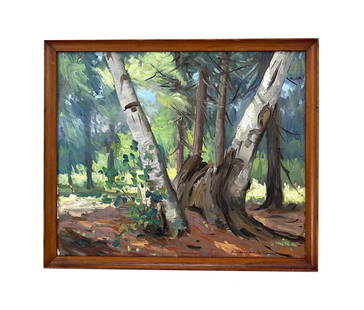 Francis John McComas (1875 - 1938) Tasmania: Francis John McComas (1875 - 1938) Tasmania Oil on Board Measure 9 1/2"in H x 11 1/2"in W and 10 1/2"in H x 12 1/2"in W with frame Known for: Tree landscape, Indian scene, marine paintings Biography: