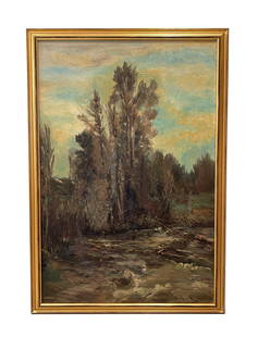 W. H. Cox (19/20th Century) American: W. H. Cox (19/20th Century) American Oil on Canvas Dated 1885 Measure 35 1/2"in H x 23 1/2"in W and 39"in H x 27"in W with frame Provenance: Property from the Estate of a Denver Business and