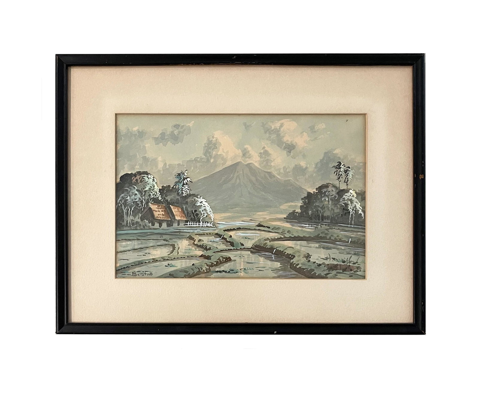 Albert Bierstadt (1830 - 1902) Germany: Albert Bierstadt (1830 - 1902) Germany Watercolor on Paper Measure 7 1/2"in H x 11 1/2"in W and 12 1/2"in H x 16 1/2"in W with frame Known for: Romanticized western landscape paintings, photography Bi