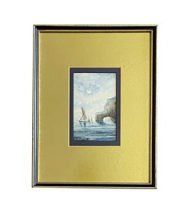 William Bradford (1823 - 1892) American: William Bradford (1823 - 1892) American Watercolor on Paper Measure 5 1/4"in H x 3 1/4"in W and 12 1/2"in H x 9 1/2"in W with frame Known for: Marine-ship, Arctic sea-landscape painting Biography: Wil