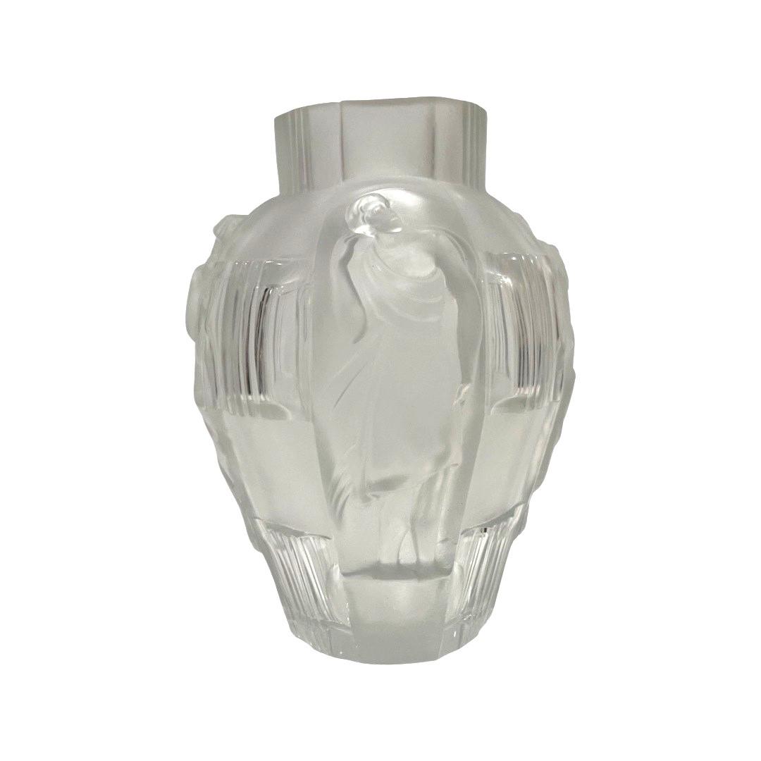 Art Deco Ingrid Glass Vase with Female Figures by Curt Schlevogt, 1930s (1 of 5)