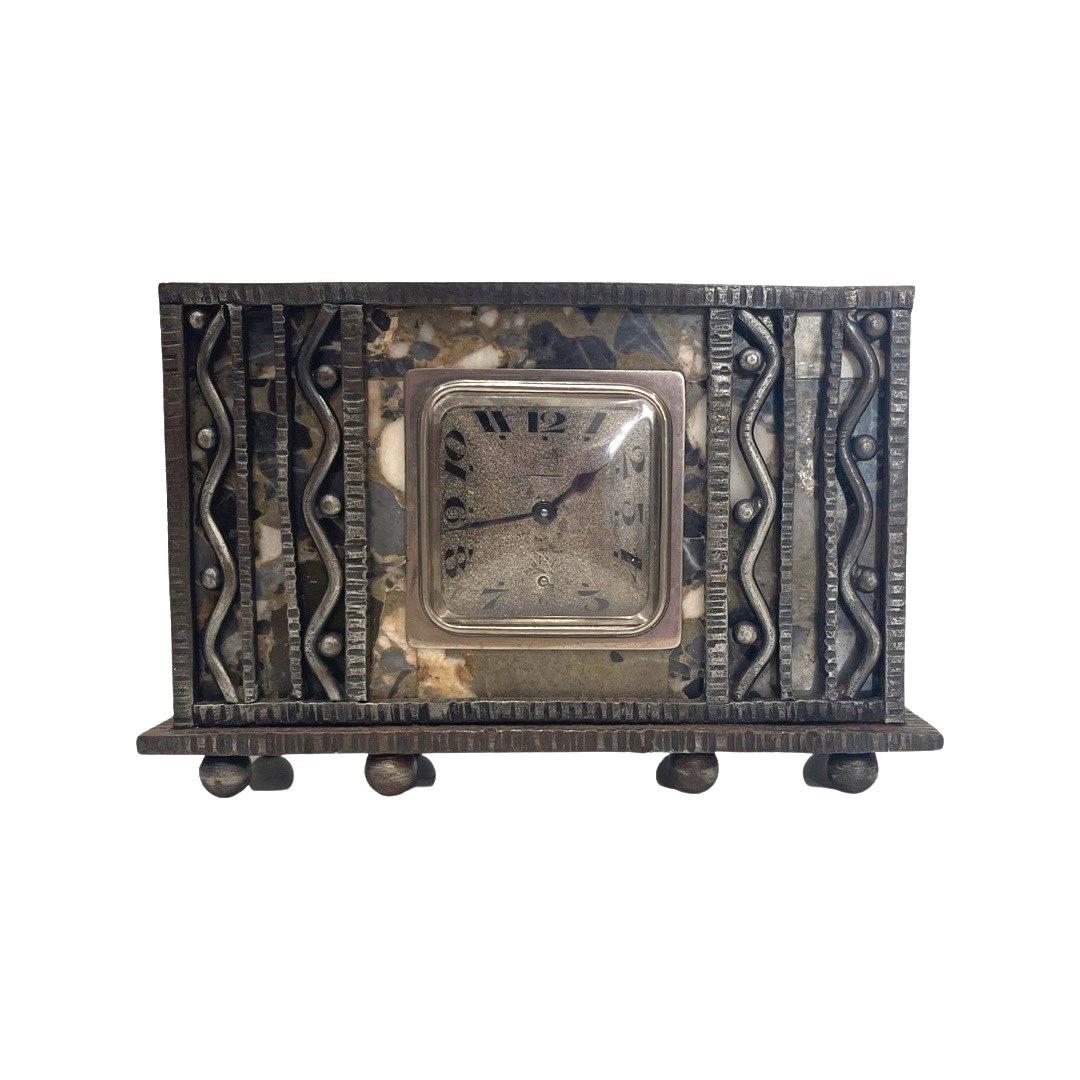 Art Deco Marble and Cast Iron Clock (1 of 4)