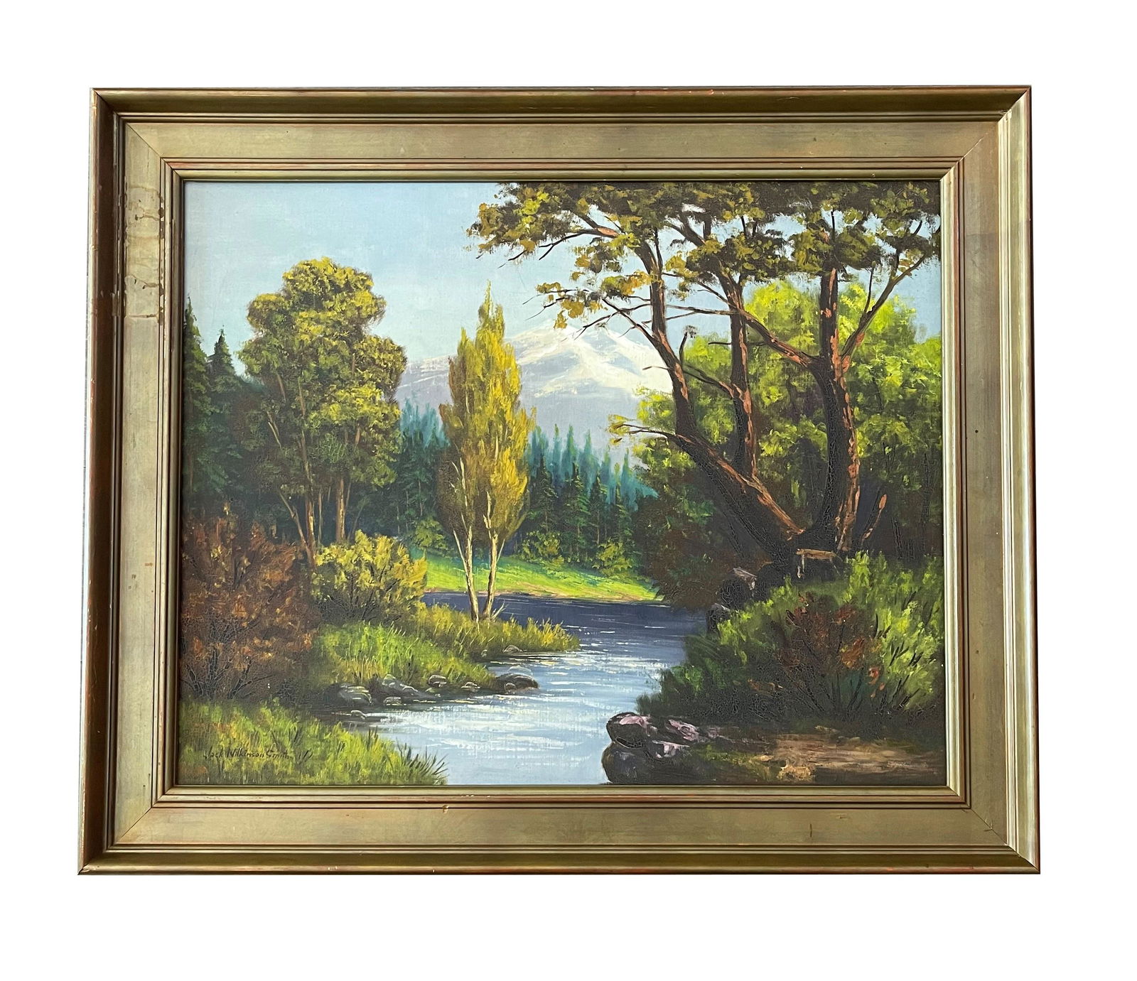 Jack Wilkinson Smith (1873 - 1949) American: Jack Wilkinson Smith (1873 - 1949) American Oil on Canvas Measure 24"in H x 30"in W and 29 1/2"in H x 35 1/2"in W with frame Known for: Landscape, seascape and mountain painting Biography: Jack Wilkin