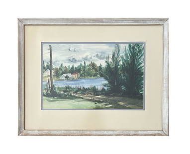 Bror Julius Olsson Nordfeldt (1878 - 1955) Sweden: Bror Julius Olsson Nordfeldt (1878 - 1955) Sweden Watercolor on Paper Measure 11"in H x 17"in W and 19 1/2"in H x 25"in W with frame Known for: Modernist figure, landscape, still-life, print 