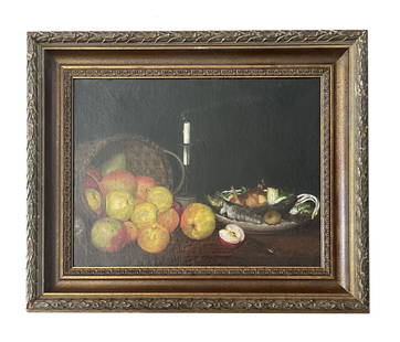 William Michael Harnett (1848 - 1892) Ireland: William Michael Harnett (1848 - 1892) Ireland Oil on Canvas Date: 1878 Measure 17 3/4"in H x 23"in W and 26"in H x 31"in W x 3"in D with frame Known for: Trompe l'oeil still life painting, hanging gam