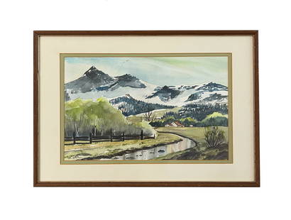 Paul Lauritz (1889 - 1975) Norway: Paul Lauritz (1889 - 1975) Norway Watercolor on Paper Measure 10 1/2"in H x 16 1/2"in W nad 15 3/4"in H x 25 1/2"in W with frame Known for: Landscape-desert-coastal and portrait painting Biography: Pa