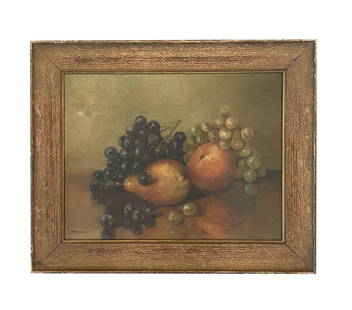 William Mason Brown (1828 - 1898) American: William Mason Brown (1828 - 1898) American Oil on Canvas Measure 11"in H x 14"in W and 14 1/2"in H x 17 3/4"in W with frame Known for: Realist still life, landscape and botanical painting, engraving B