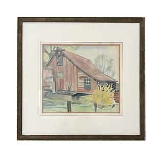 Marc-Aurele Fortin (1888 - 1970) Canada: Marc-Aurele Fortin (1888 - 1970) Canada Watercolor on Paper Measure 10 1/2"in H x 12"in W and 19"in H x 20"in W with frame Known for: Landscape and coastal view painting, engraving 