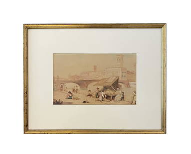 Ippolito Caffi (1809 - 1866) Italy: Ippolito Caffi (1809 - 1866) Italy Watercolor on Paper Measure 6"in H x 9 1/2"in W and 12 3/4"in H x 16 1/4"in W with frame Known for: Architecture, landscape and marine